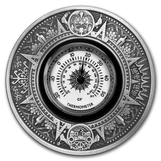 2018 Tuvalu 2 oz Silver Antique Thermometer 2018 Tuvalu 2 oz Silver Antique Thermometer